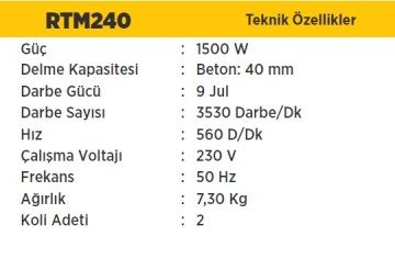 RTR MAX Elektropnömatik Kırıcı-Delici Matkap SDS Max 6,9 KG