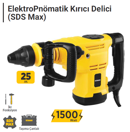 RTR MAX Elektropnömatik Kırıcı-Delici Matkap SDS Max 11.5 KG