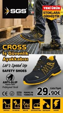 SGS Cross S1 Çelik Burunlu Spor İş Ayakkabısı  - Ergonomik - Antistatik 42 Numara