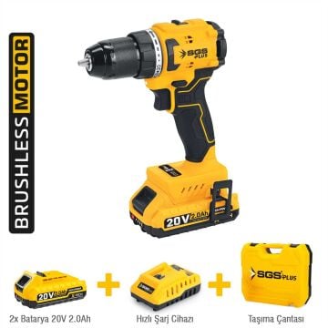 SGS5529 - 20 Volt 2 Amper 60 Nm Akülü Darbesiz Matkap Vidalama Seti