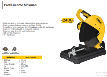 RTR MAX Profil Kesme Makinası 2400 W