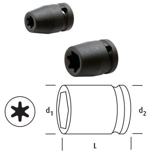 OSAKA Havalı Dişi Torks Lokma Ucu 1/2''