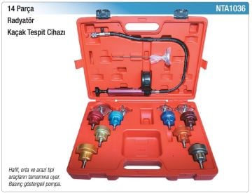 NT TOOLS NTA1036 -  Radyatör Kaçak Test Tespit Cihazı 14 Parça