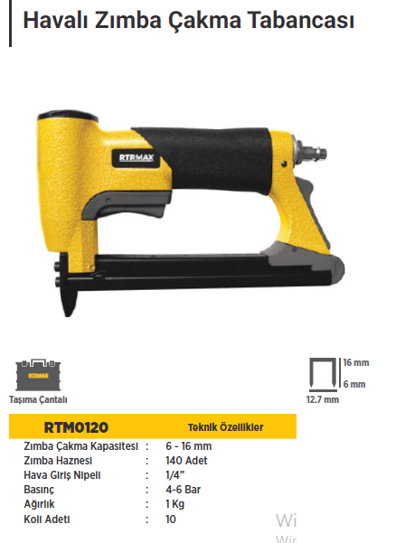 RTR MAX Havalı Zımba Tabancası 6-16mm