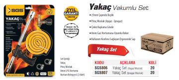 SGS Alev Ateş Yakaç Seti İpragaz Musluk