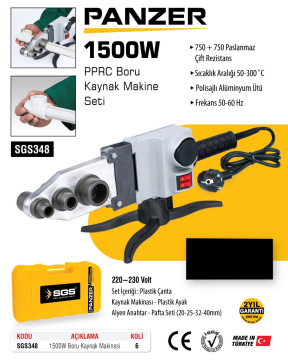 SGS 348 - PPRC Boru Kaynak Makina Seti Panzer 1500 Watt