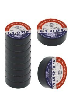 GLOBE Siyah Elektrikçi İzole Bantı - 10 ADET