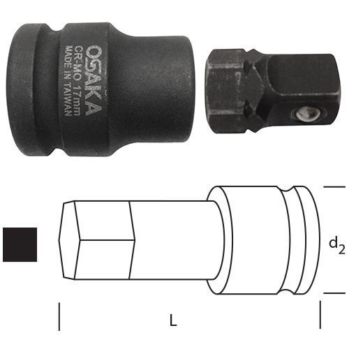 OSAKA Havalı Değişken Uçlu Lokma Adaptör 1/2''
