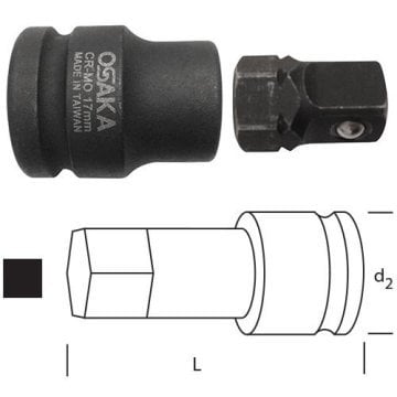 OSAKA Havalı Değişken Uçlu Lokma Adaptör 1/2''