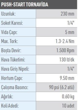 OSAKA OPT-P 304-B Havalı Tornavida 230mm