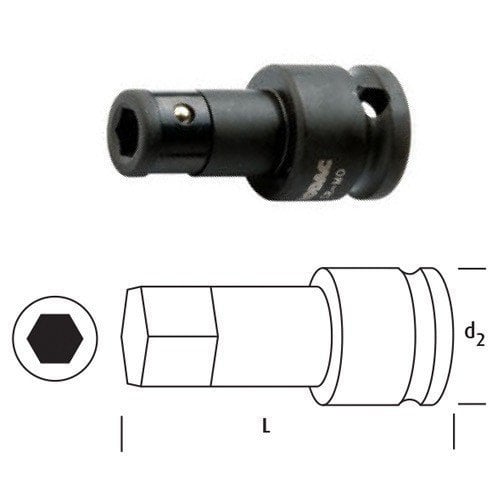 OSAKA Havalı Bits Lokma Adaptör 1/2'' - 1/4''