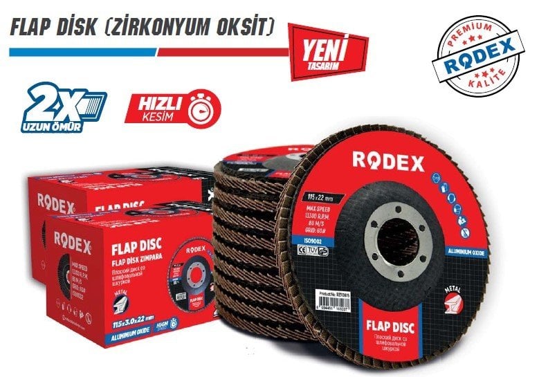 RODEX Zirkonyumlu Kırmızı Flap Disk