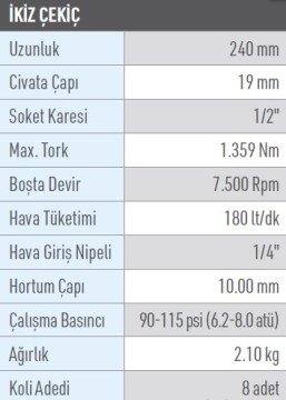 OSAKA OPC 51212CL Havalı Somun Sökme 1/2''