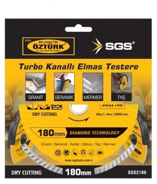 SGS Turbo Kanallı Elmas Testere Seramik Beton Mermer Kesici