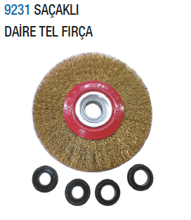 TOWER Saçaklı Sarı Daire Tel Fırça 200mm