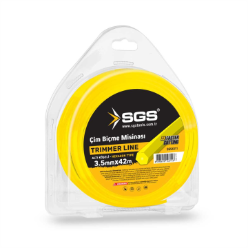 SGS4311 Çim Tırpan Ot Biçme Misinası Altıgen Sarı 3.5mm - 42 Metre