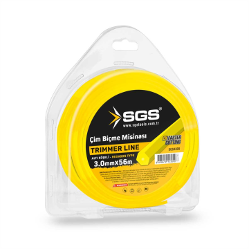 SGS4309 Çim Tırpan Ot Biçme Misinası Altıgen Sarı 3mm - 56 Metre