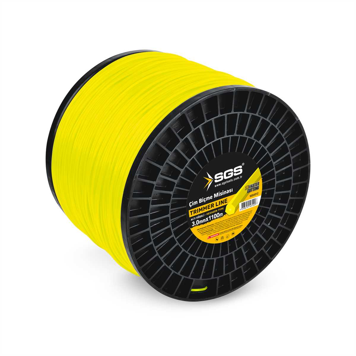 SGS4312 Çim Tırpan Ot Biçme Misinası Altıgen Sarı 3mm - 1100 Metre