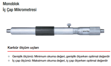 WERKA Monoblok İç Çap Mikrometresi