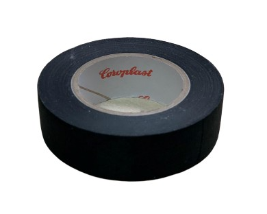 COROPLAST Isıya Dayanıklı Yanmaz Tüysüz Bez Bant 19mm x 15 METRE - SİYAH