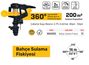 SGS4252 - Plastik Ayarlı Bahçe Sulama Fiskiyesi