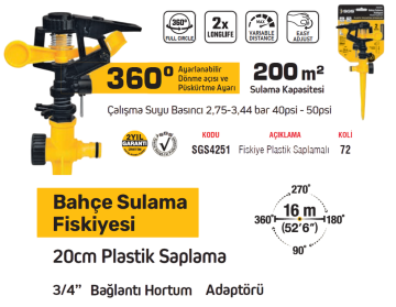 SGS4251 - Plastik Ayarlı Bahçe Sulama Fiskiyesi