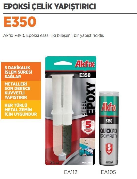 AKFİX E350 Hızlı Çelik Yapıştırıcı