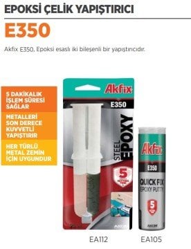 AKFİX E350 Hızlı Çelik Yapıştırıcı