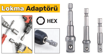 SGS1834 HEX Lokma Adaptörü 3/8 - 65mm