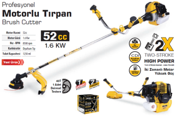 SGS5361 - Profesyonel Benzinli Motorlu Ot Biçme Yan Tırpan Makinası 52 cc