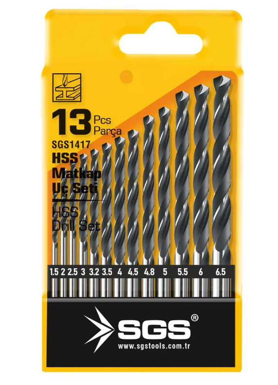 SGS1417 HSS Matkap Uç Seti 13 Parça - Metal, İnox, Alüminuyum Matkap Ucu