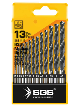 SGS1417 HSS Matkap Uç Seti 13 Parça - Metal, İnox, Alüminuyum Matkap Ucu