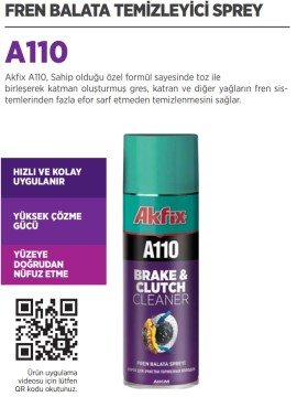 AKFİX A110 Fren Balata Temizleyici Sprey
