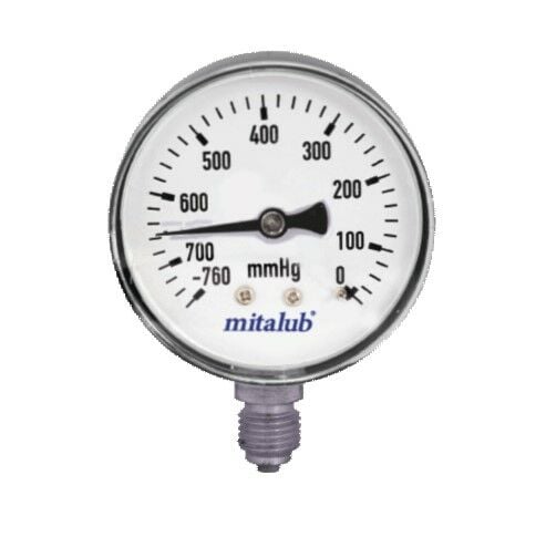 MİTALUB Vakummetre  Metal Gövde Alttan Çıkış