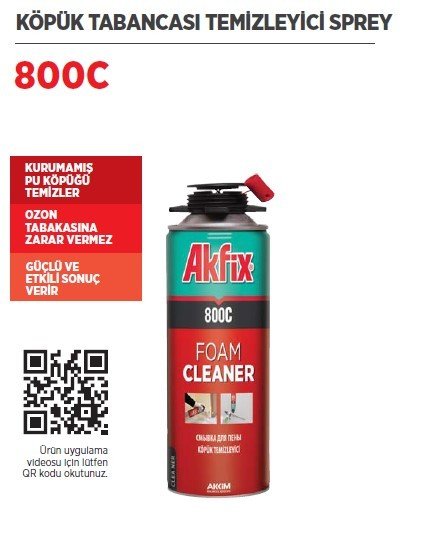 AKFİX 800C Köpük Temizleyici Sprey 500 ml / 12 Adet