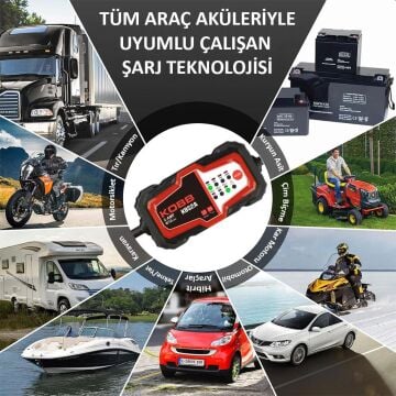 KOBB KBS2A 6V/12V 60Ah Akıllı Akü Şarj ve Akü Bakım / Desülfatör