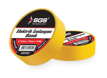 SGS2952 - 19mm Sarı Elektrikçi İzolasyon Bandı