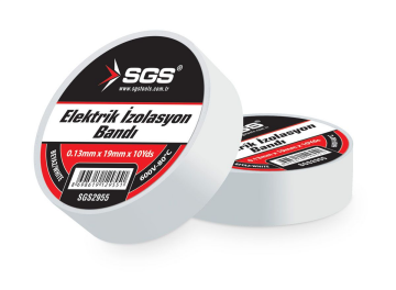 SGS2955 - 19mm Beyaz Elektrikçi İzolasyon Bandı - 10 ADET