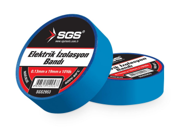 SGS2953 - 19mm Mavi Elektrikçi İzolasyon Bandı - 10 ADET