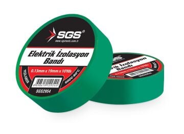 SGS2954 - 19mm Yeşil Elektrikçi İzolasyon Bandı - 10 ADET