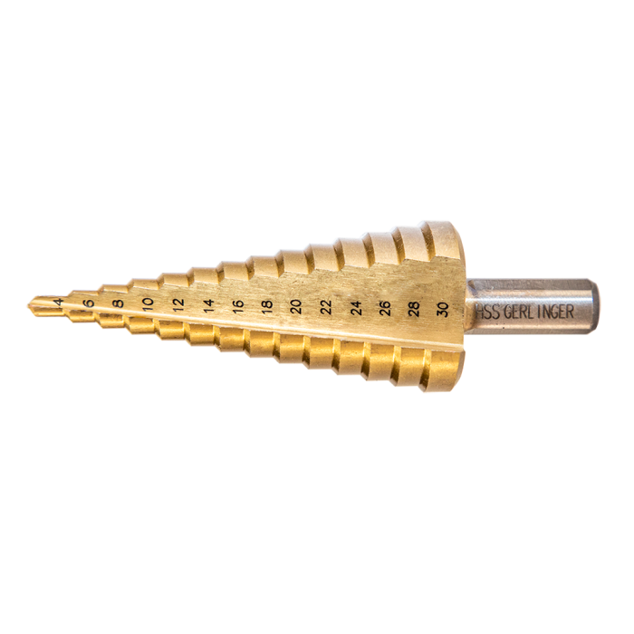GERLİNGER Titanyum Kaplı Düz Kanallı Kademeli Matkap Uçları 4 - 20mm