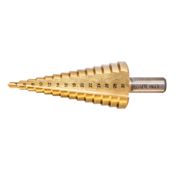 GERLİNGER Titanyum Kaplı Düz Kanallı Kademeli Matkap Uçları 4 - 20mm