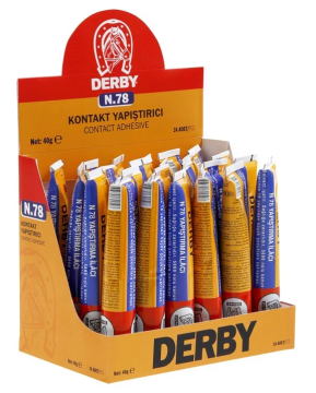 DERBY N78 Kontak Yapıştırıcı 40 Gram 24 Adet - Standlı