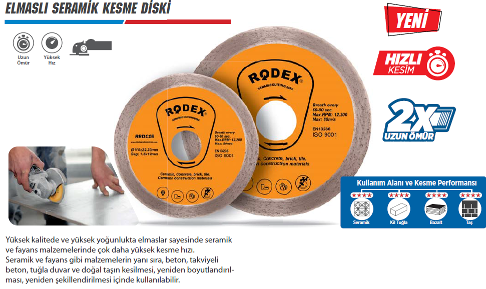RODEX Elmaslı Seramik Kesme Diski