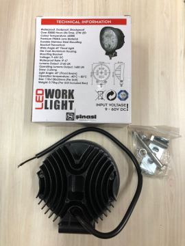 12 - 24 Volt 9 LED Yuvarlak Çalışma ve Aydınlatma Lambası  27 Watt