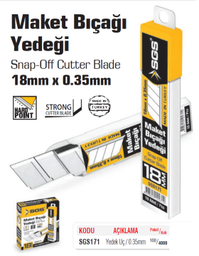 SGS 171 Maket Bıçağı Yedeği 18mm x 0.40mm  - 100 ADET