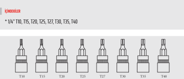 RICO 8 PC 1/4 LOKMALI DELİKLİ TORX UÇ SETİ