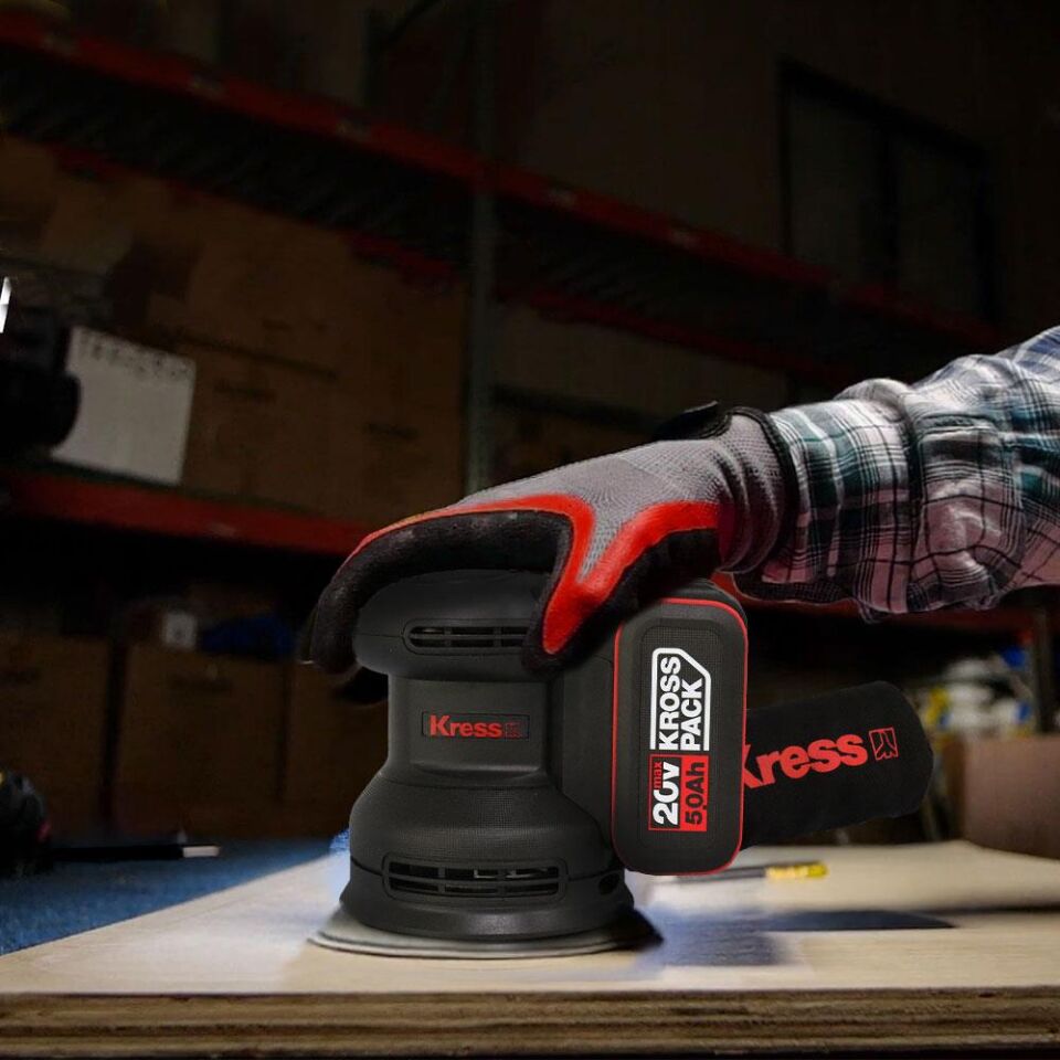 Kress KUD20.9 20Volt 125mm Kömürsüz Profesyonel Devir Ayarlı Eksantrik Zımpara (Akü Dahil Değildir)