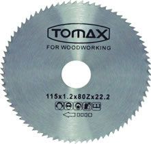 TOMAX Ağaç Daire Testeresi (elmassız) 115x1,2x80Zx22,2