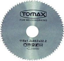 TOMAX Ağaç Daire Testeresi (elmassız) 115x1,2x80Zx22,2